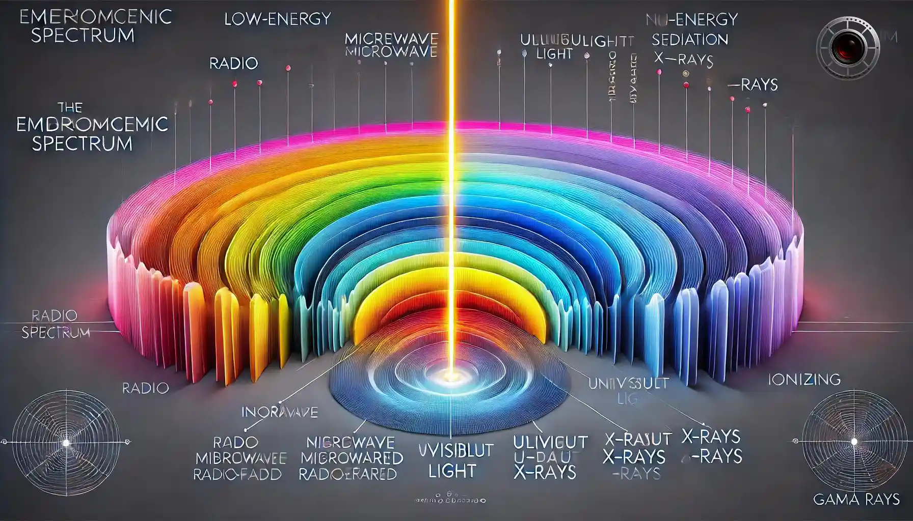 طیف التکرومغناطیس نور از اشعه گاما تا امواج رادیویی
