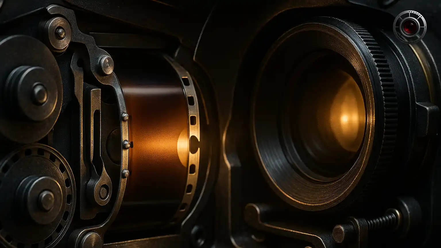 مسیر حرکت نوار ۳۵ میلی‌متری درون گیت دوربین با درگیری پرفراسیون‌ها با پین ثبت، عقب‌نشینی چنگک و باز شدن شاتر نیم‌دایره برای نوردهی هر فریم