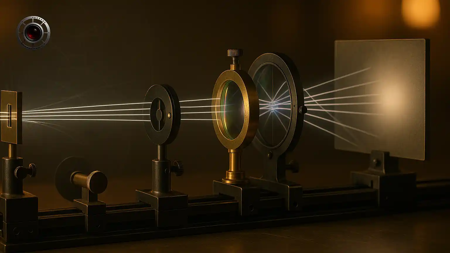 نمای جانبی واگرایی پرتو در عدسی مقعر و شکل گیری کانون مجازی