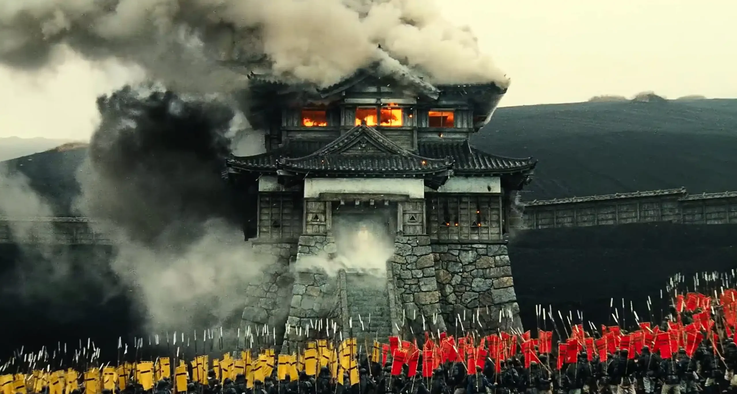 نمای لنز تله در فیلم آشوب از کوراساوا