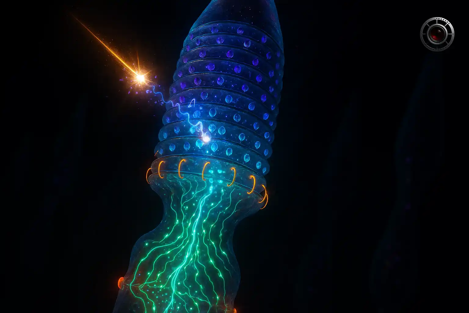 برخورد فوتون به سلول مخروطی چشم