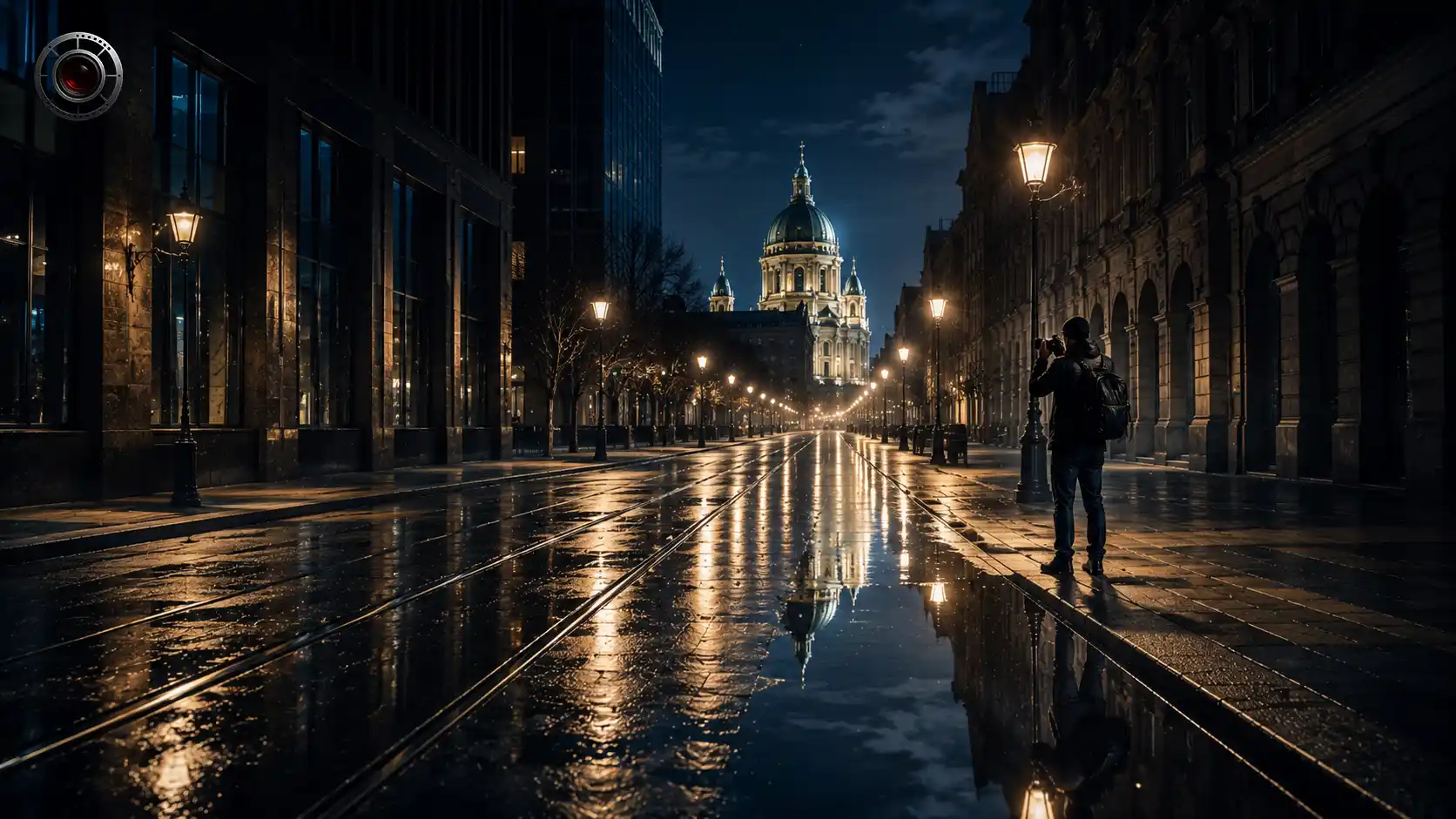 ترکیب‌بندی در عکاسی شب، استفاده از خطوط هدایتگر، فضای منفی، انعکاس خیابان و سوژه روشن در تاریکی