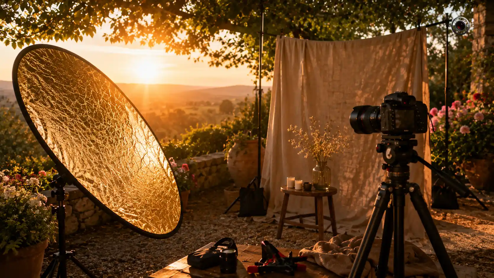 رفلکتور طلایی برای نور گرم غروب، پرتره سینمایی و ایجاد حس آفتاب ملایم در عکاسی